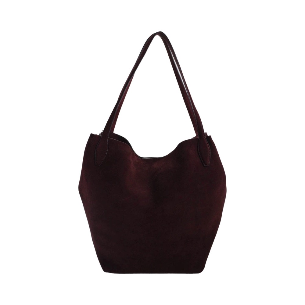 Madewell The Shopper Tote Soft Grain Suede Dark Carob Oversized Shoulder Bag - Picture 7 of 14